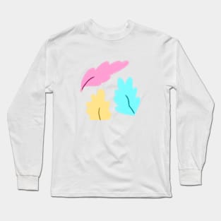 Colorful watercolor leaf art design Long Sleeve T-Shirt